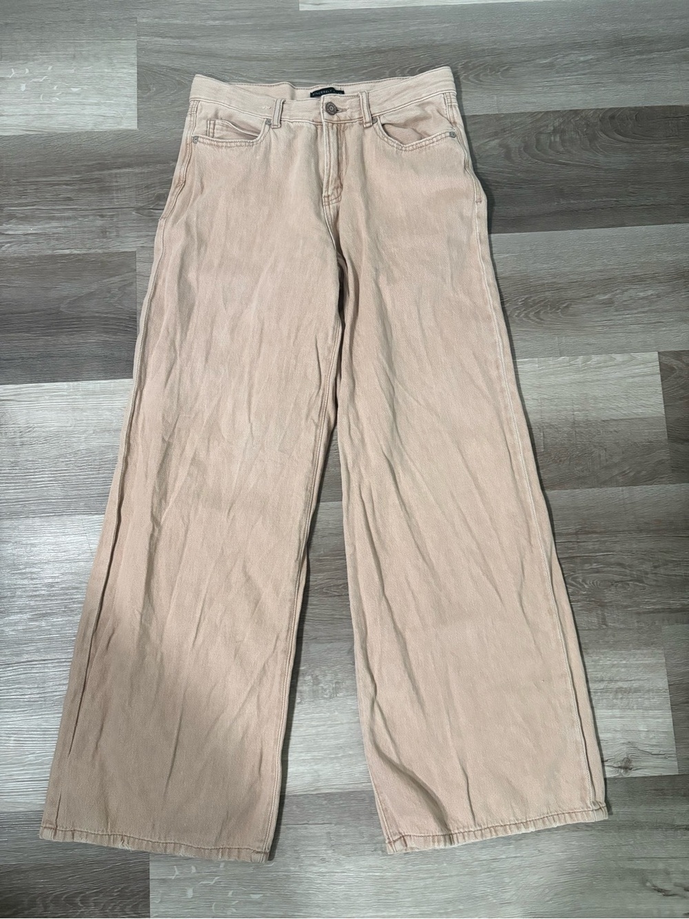 Sincerely Jules Wide-Leg Jeans in Light Tan